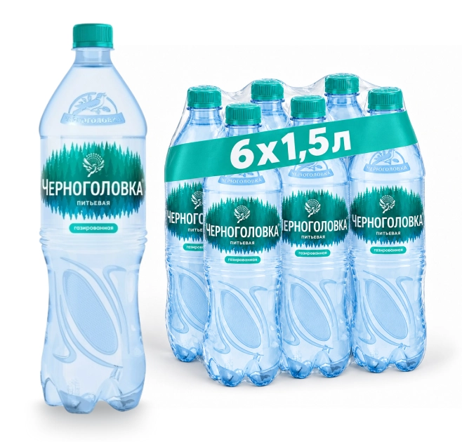 Вода питьевая Черноголовка 1,5 литра газированная, пэт, 6 шт. в уп. от магазина Vitarel