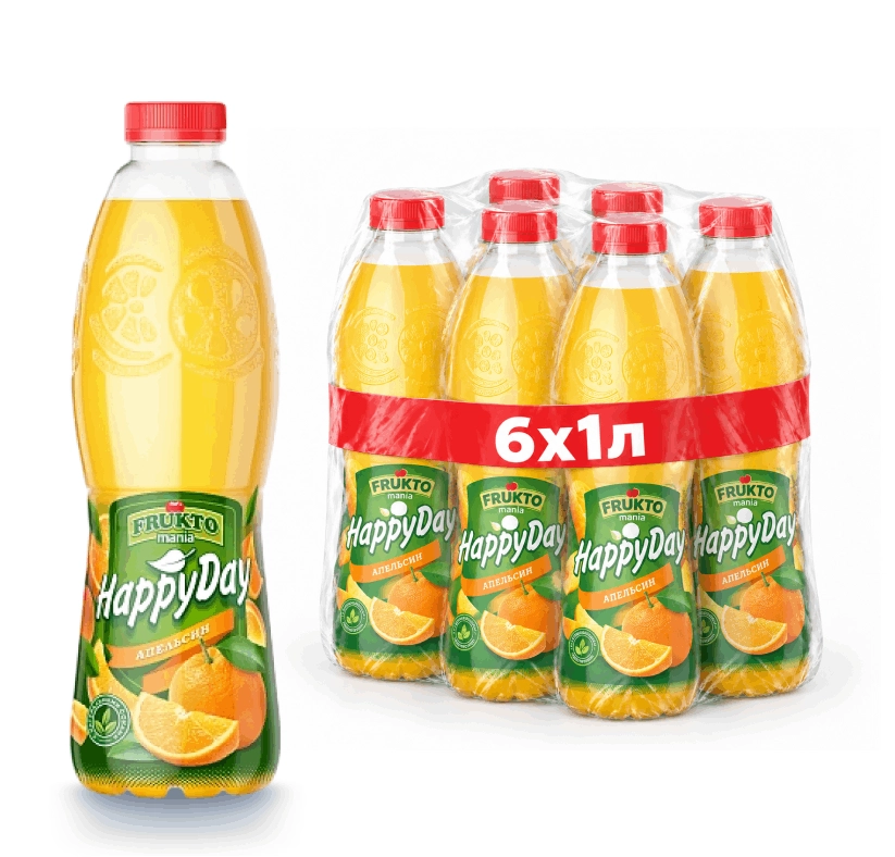 Сокосодержащий напиток Fruktomania Happy day Апельсин 1 литр, 6 шт от магазина Vitarel